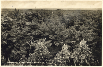 17841 Overzicht van de bossen bij Austerlitz, vanaf de Pyramide.N.B. Dit gedeelte van Austerlitz maakt deel uit van de ...